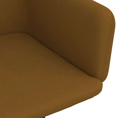 vidaXL Döner Yemek Sandalyesi 2 Adet Kahverengi Kadife