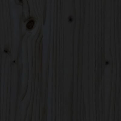 vidaXL Kitaplık/Paravan Siyah 80x35x160 cm Masif Çam Ağacı