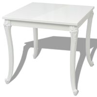 vidaXL Yemek Masası 80x80x76 cm Parlak Beyaz