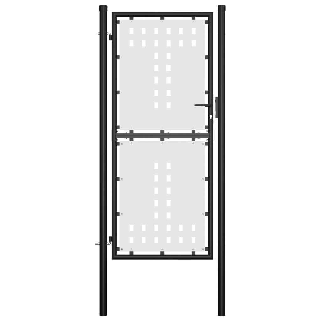 vidaXL Tek Kanat Çit Kapısı Siyah 39,4 inç x 68,9 inç (yalnızca ABD)