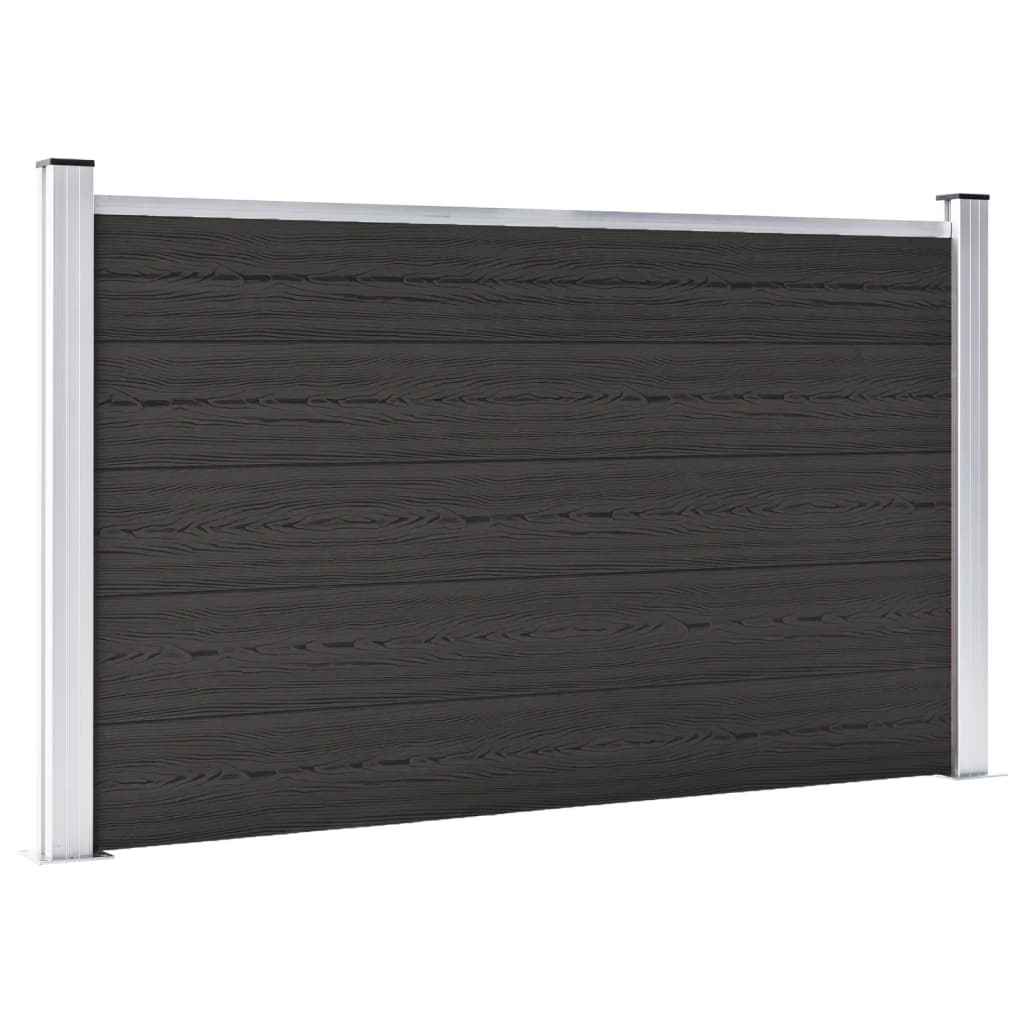 vidaXL Panel Çit Siyah 180x105 cm WPC