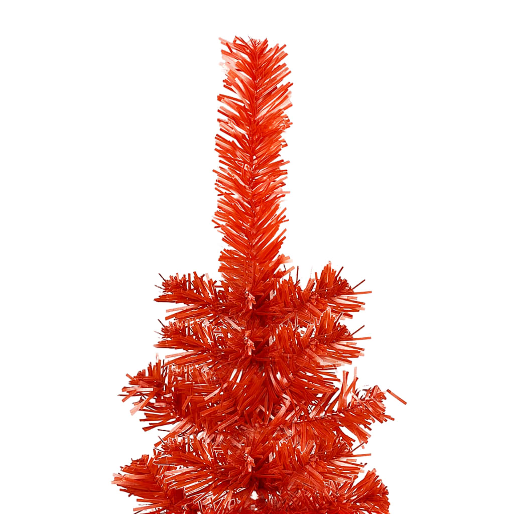 vidaXL İnce Yapay Yılbaşı Ağacı Kırmızı 150 cm