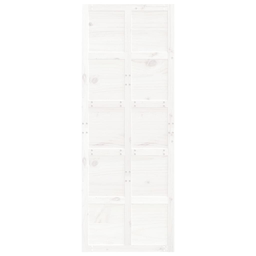 vidaXL Ahşap Kapı Beyaz 80x1,8x214 cm Masif Çam Ağacı