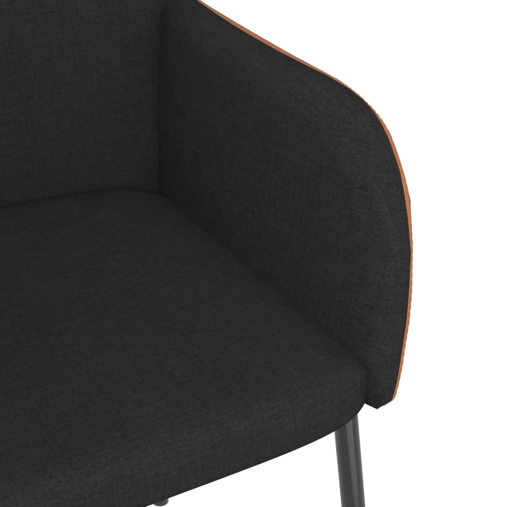 vidaXL Yemek Sandalyesi 2 Adet Siyah Kumaş ve Suni Deri