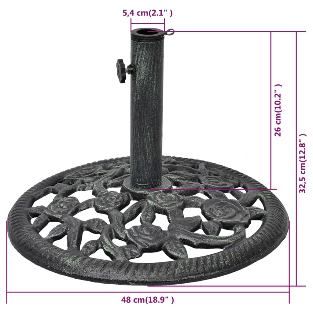 vidaXL Şemsiye Altlığı 12 kg 48 cm Dökme Demir