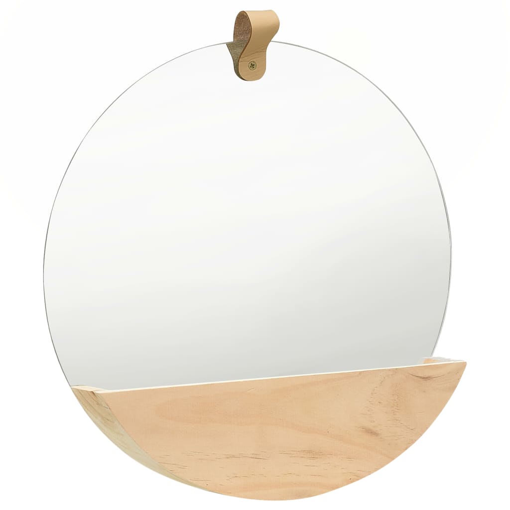 vidaXL Duvar Aynası 35 cm Masif Çam Ağacı