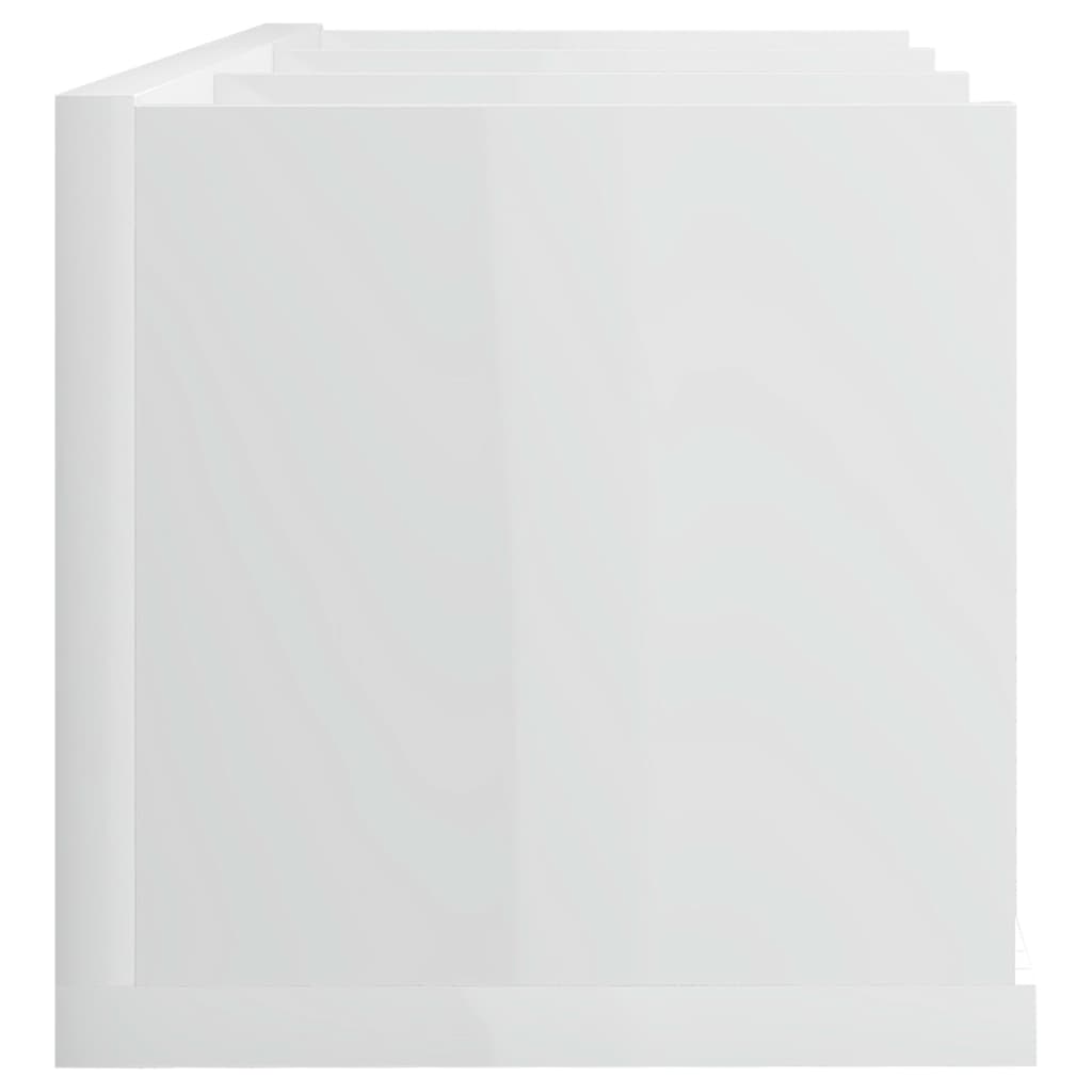 vidaXL CD Duvar Rafı Parlak Beyaz 75x18x18 cm Sunta
