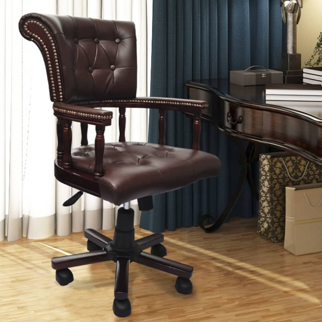 vidaXL Döner Ofis Sandalyesi Kahverengi