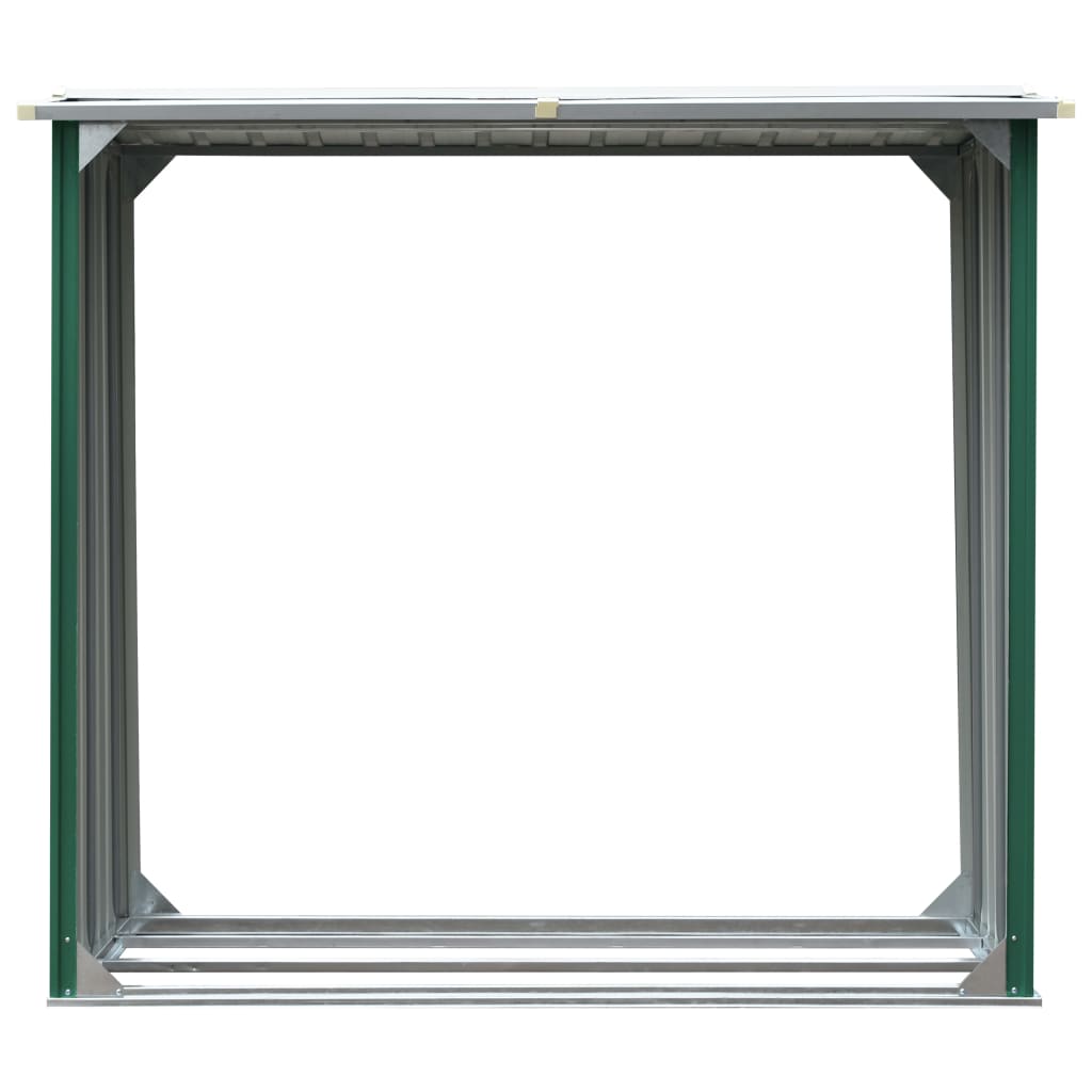 vidaXL Odun Depolama Kulübesi Yeşil 172x91x154 cm Galvanizli Çelik
