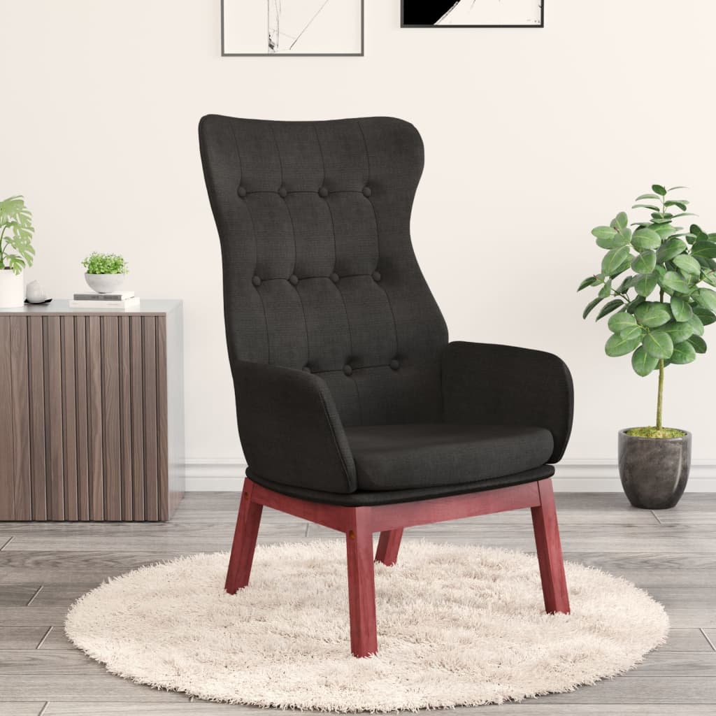 vidaXL Dinlenme Sandalyesi Siyah Kumaş