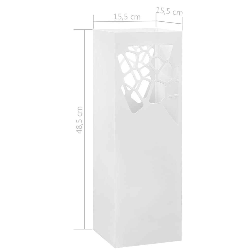 vidaXL Şemsiyelik Beyaz Çelik Taş Tasarımlı