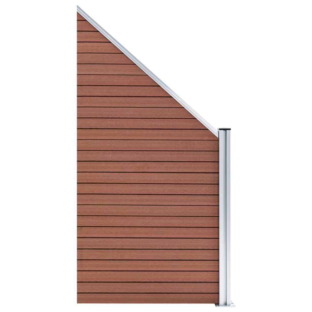 vidaXL Bahçe Çit Seti 2 Kare + 1 Eğimli Panel Kahverengi 446x186cm WPC
