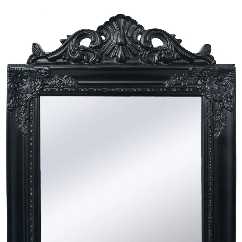 vidaXL Ayaklı Ayna Siyah 160x40 cm Barok Stil