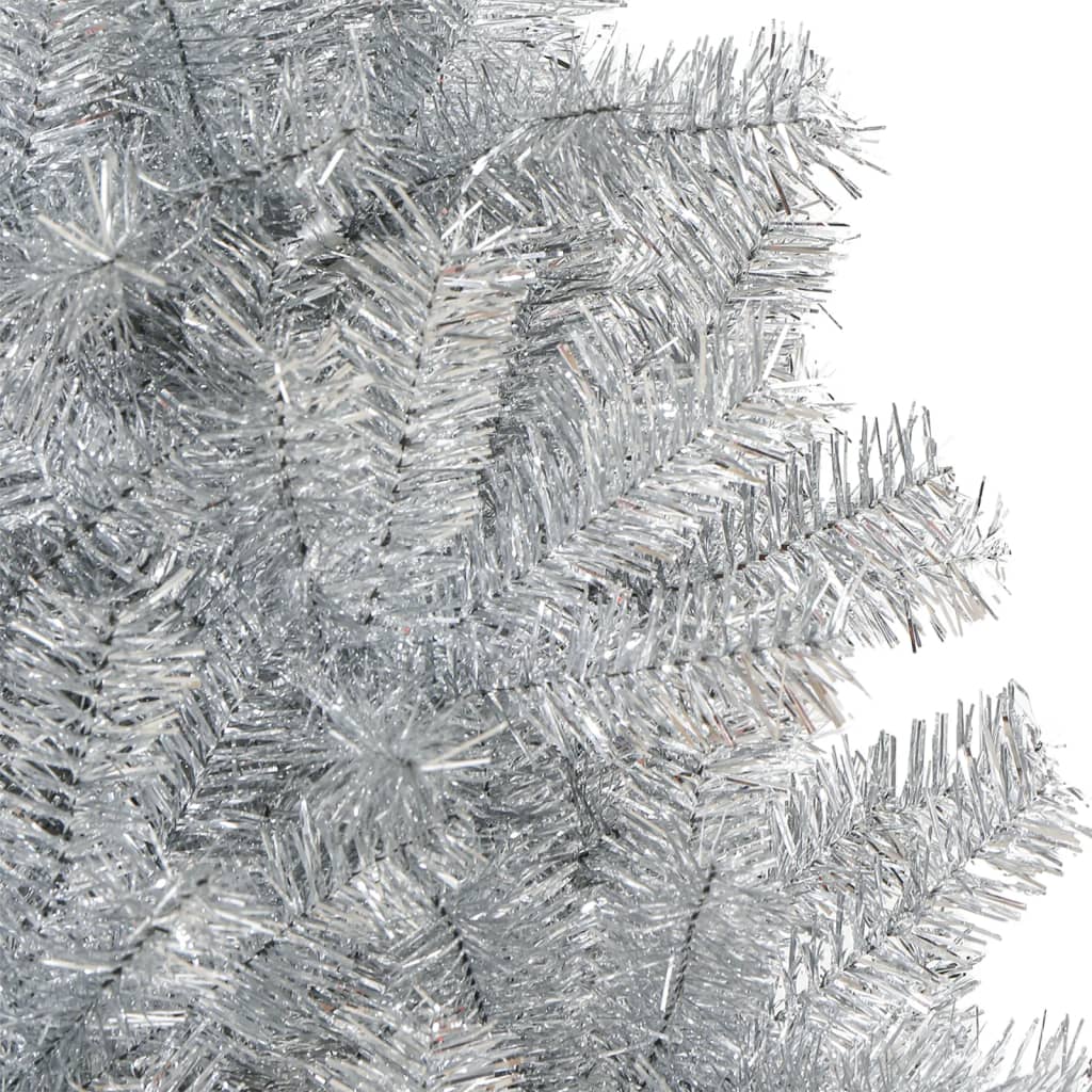 vidaXL Suni Yılbaşı Ağacı Stantlı Gümüş 150 cm PET