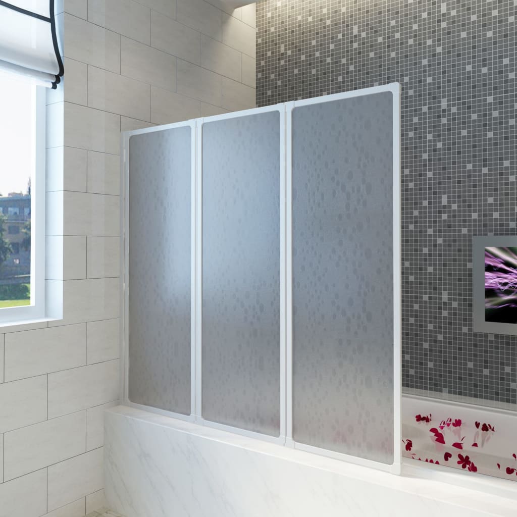 vidaXL Banyo Duş Paravanı 117 x 110 cm 3 Panel Katlanabilir