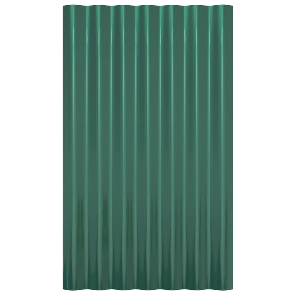 vidaXL 36 Adet Çatı Paneli 60x36 cm Toz Boyalı Çelik Yeşil