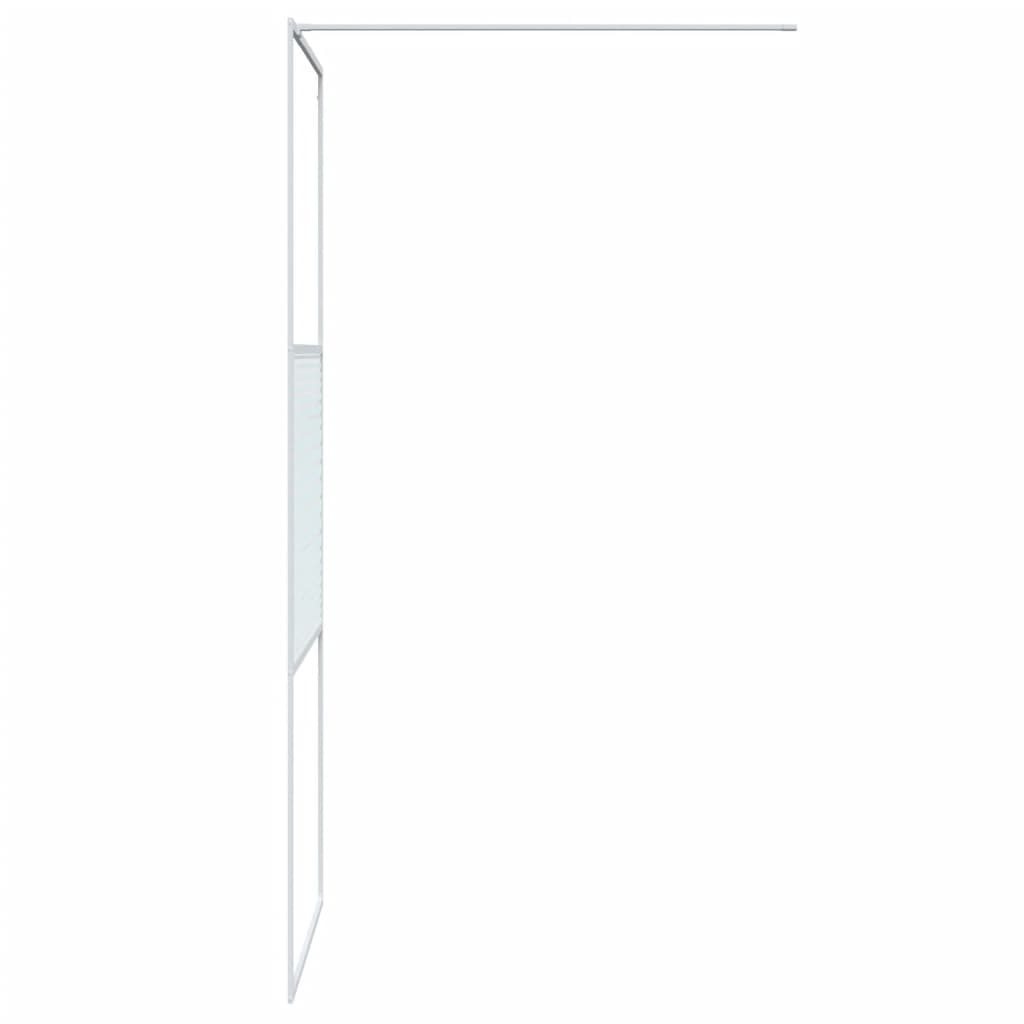 vidaXL Yan Panel Duşakabin Beyaz 90x195 cm Şeffaf ESG Cam