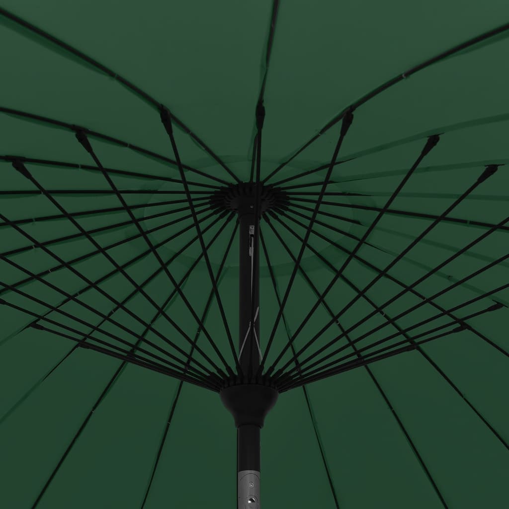 vidaXL Alüminyum Gövdeli Bahçe Şemsiyesi Yeşil 270 cm