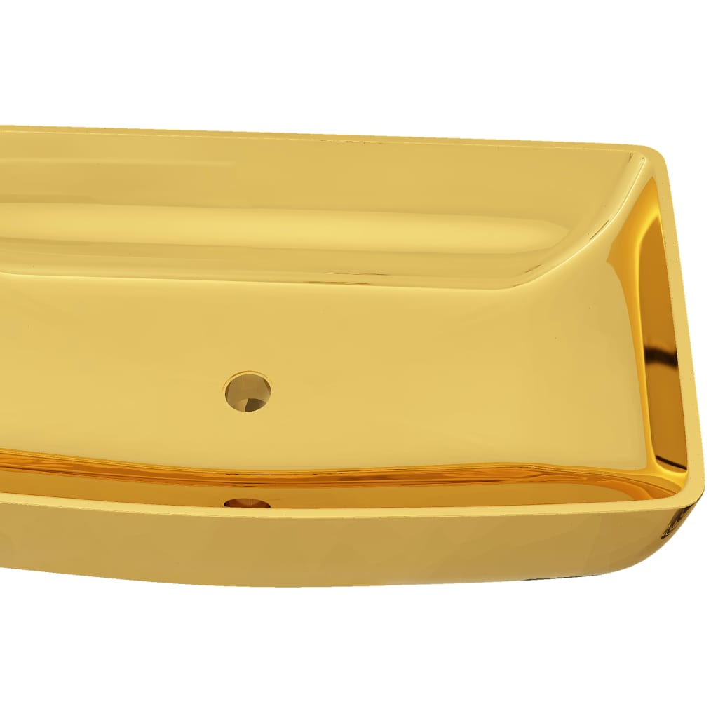 vidaXL Lavabo Altın Sarısı 71x38x13,5 cm Seramik