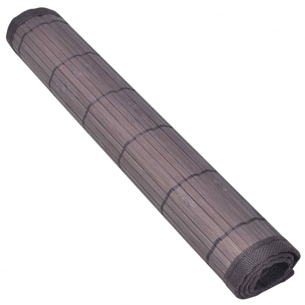 vidaXL 6 Adet Bambu Amerikan Servis Koyu Kahverengi 30 x 45 cm