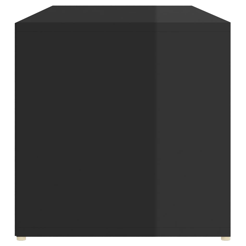 vidaXL Oturaklı Ayakkabılık Parlak Siyah 105x35x35 cm Sunta