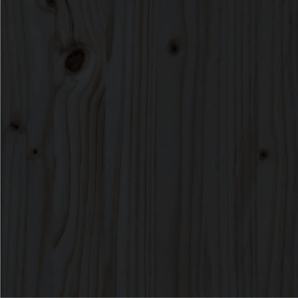 vidaXL Karyola Siyah 140x190 cm Masif Çam Ağacı
