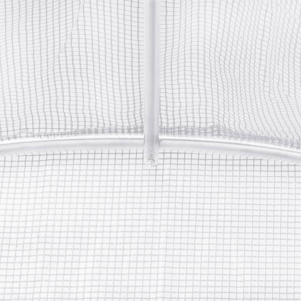 vidaXL Çelik İskeletli Sera Beyaz 6 m² 3x2x2 m