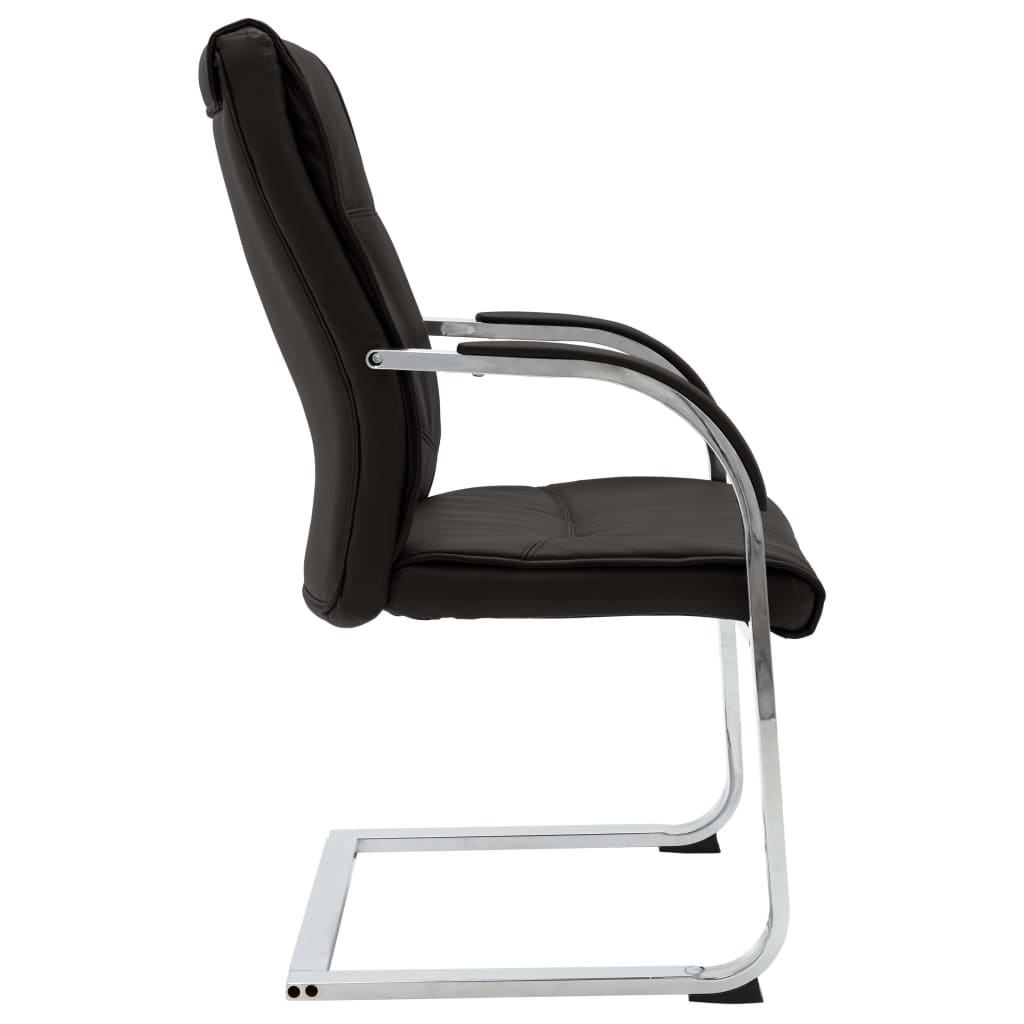 vidaXL U Ayaklı Ofis Sandalyesi Siyah Suni Deri