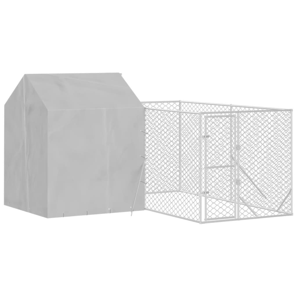 vidaXL Çatılı Bahçe Köpek Kafesi 4x4x2,5 m Galvanizli Çelik