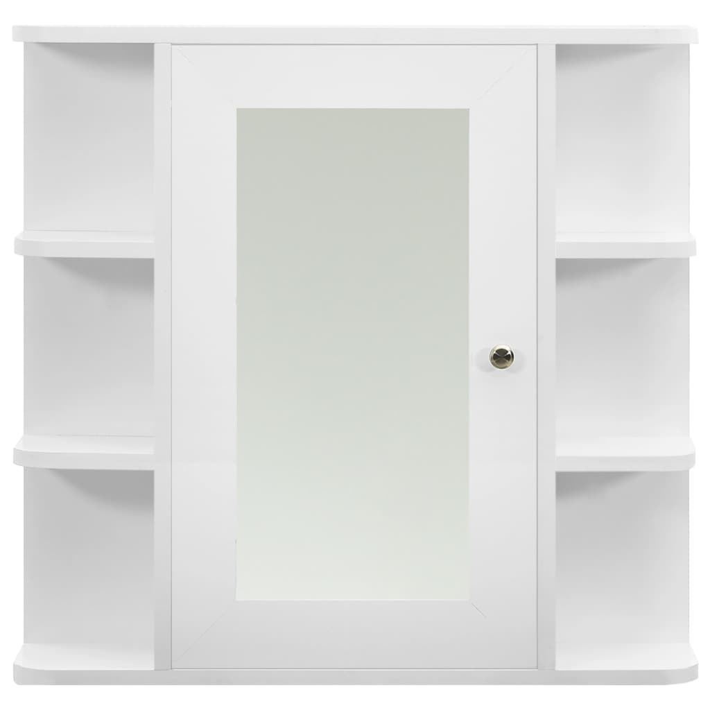 vidaXL Ayna Banyo Üst Dolabı Beyaz 66x17x63 cm MDF