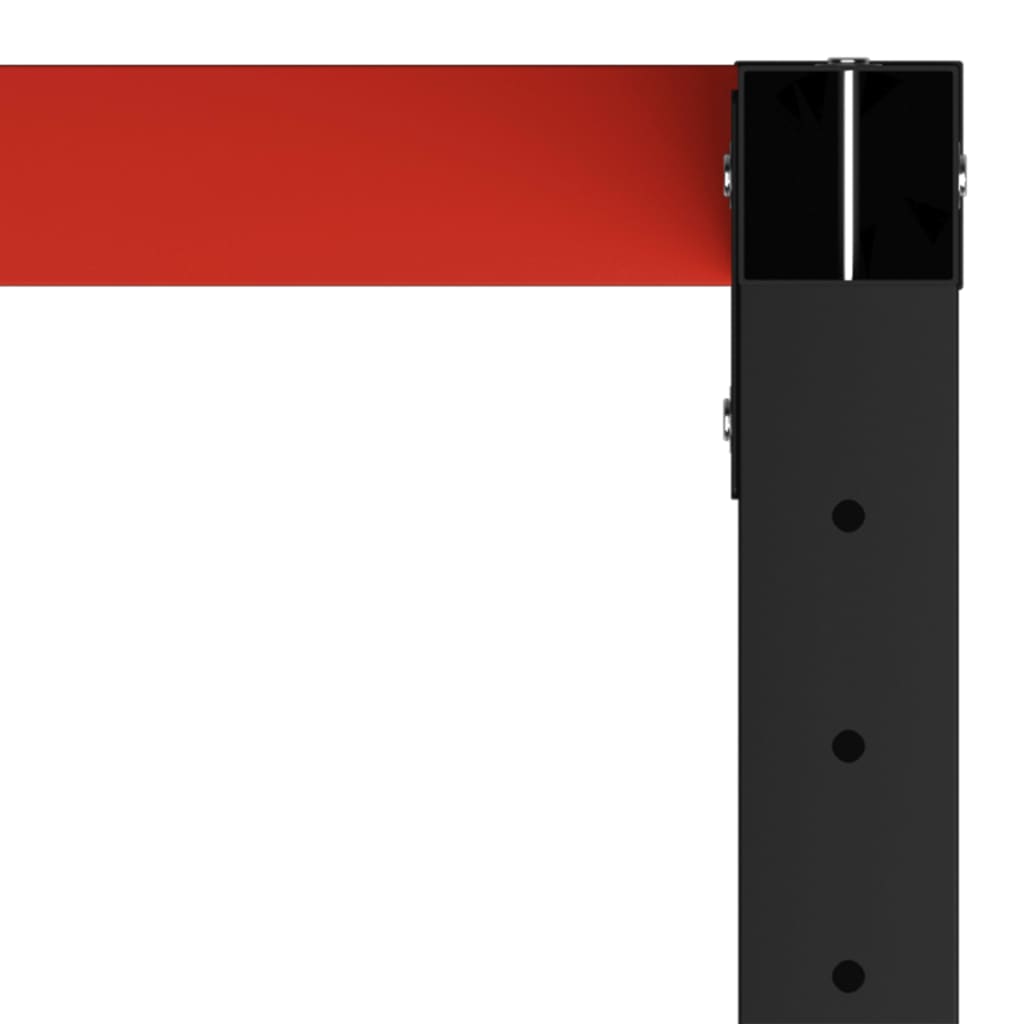 vidaXL Çalışma Tezgahı İskeleti Siyah ve Kırmızı 150x57x79 cm Metal
