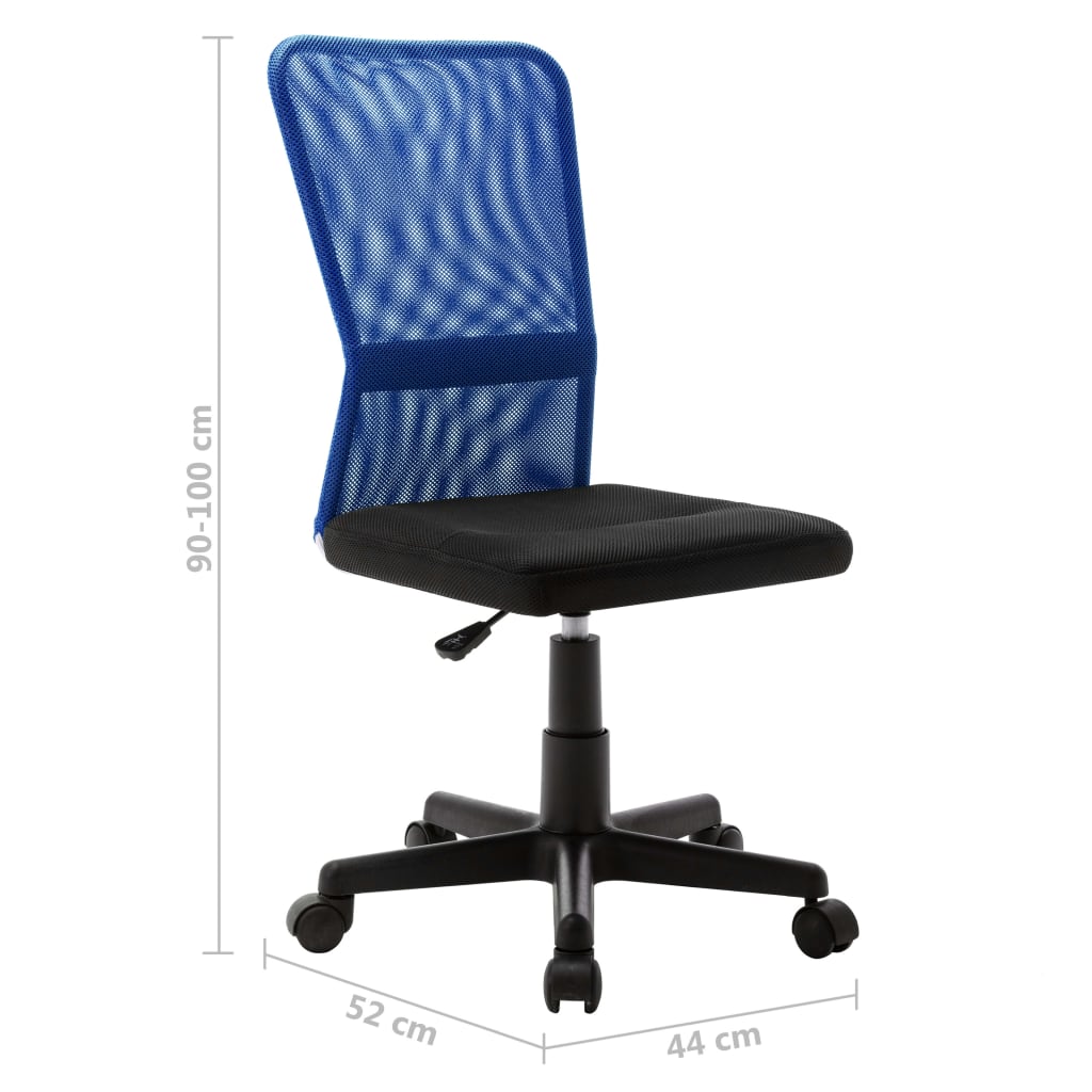 vidaXL Ofis Sandalyesi Siyah ve Mavi 44x52x100 cm Fileli Kumaş