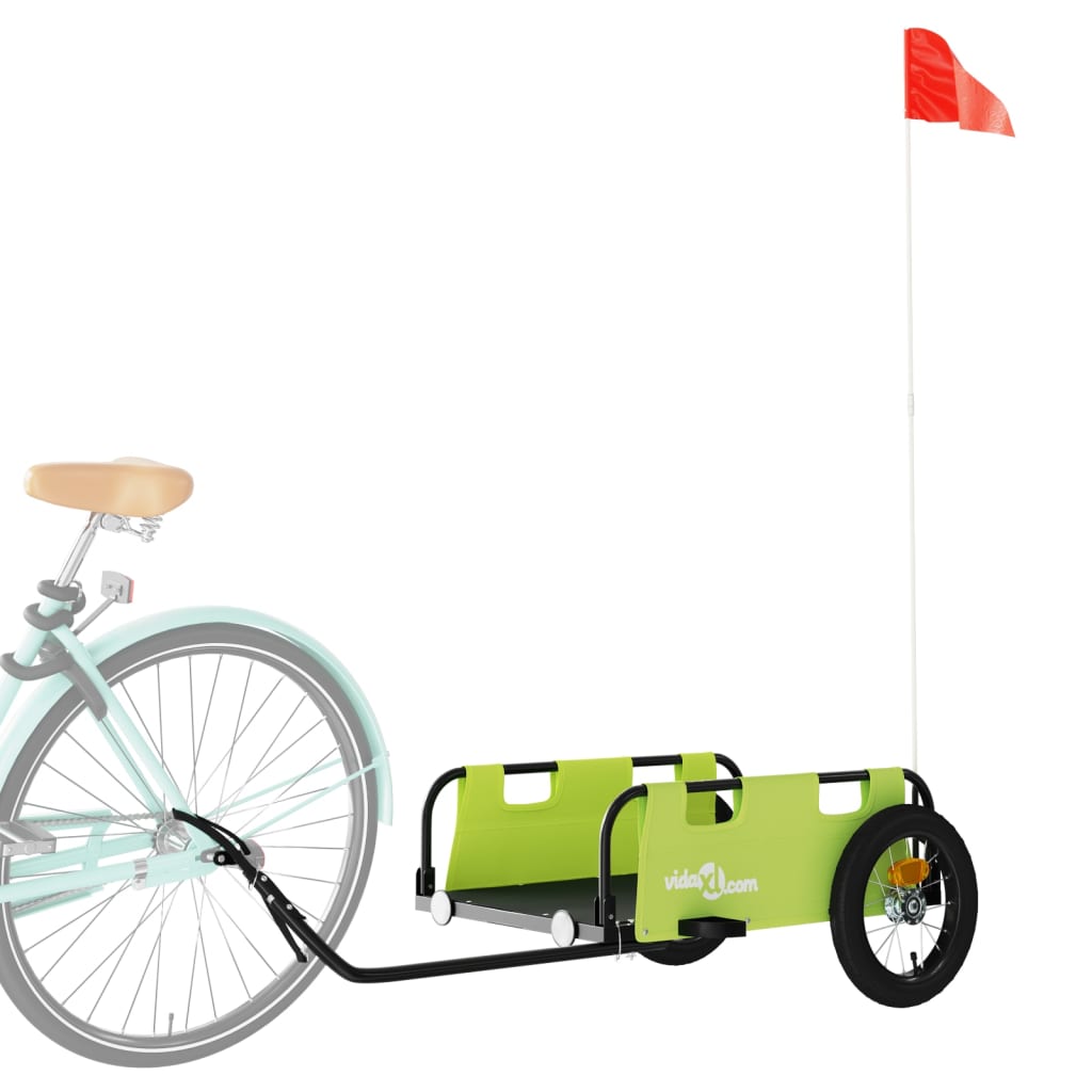 vidaXL Bisiklet Kargo Römorku Yeşil Oxford Kumaş ve Demir