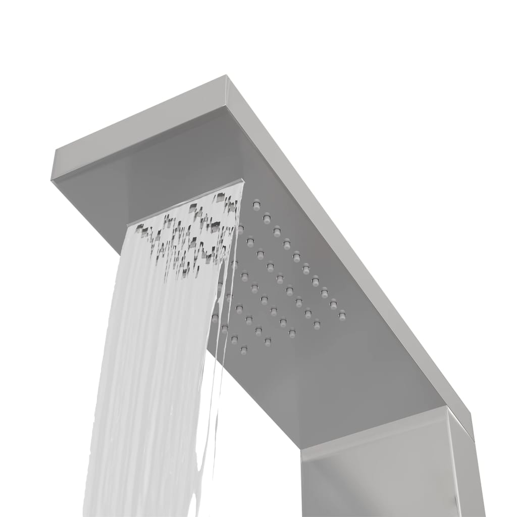 vidaXL Duş Paneli Sistemi Paslanmaz Çelik Kare