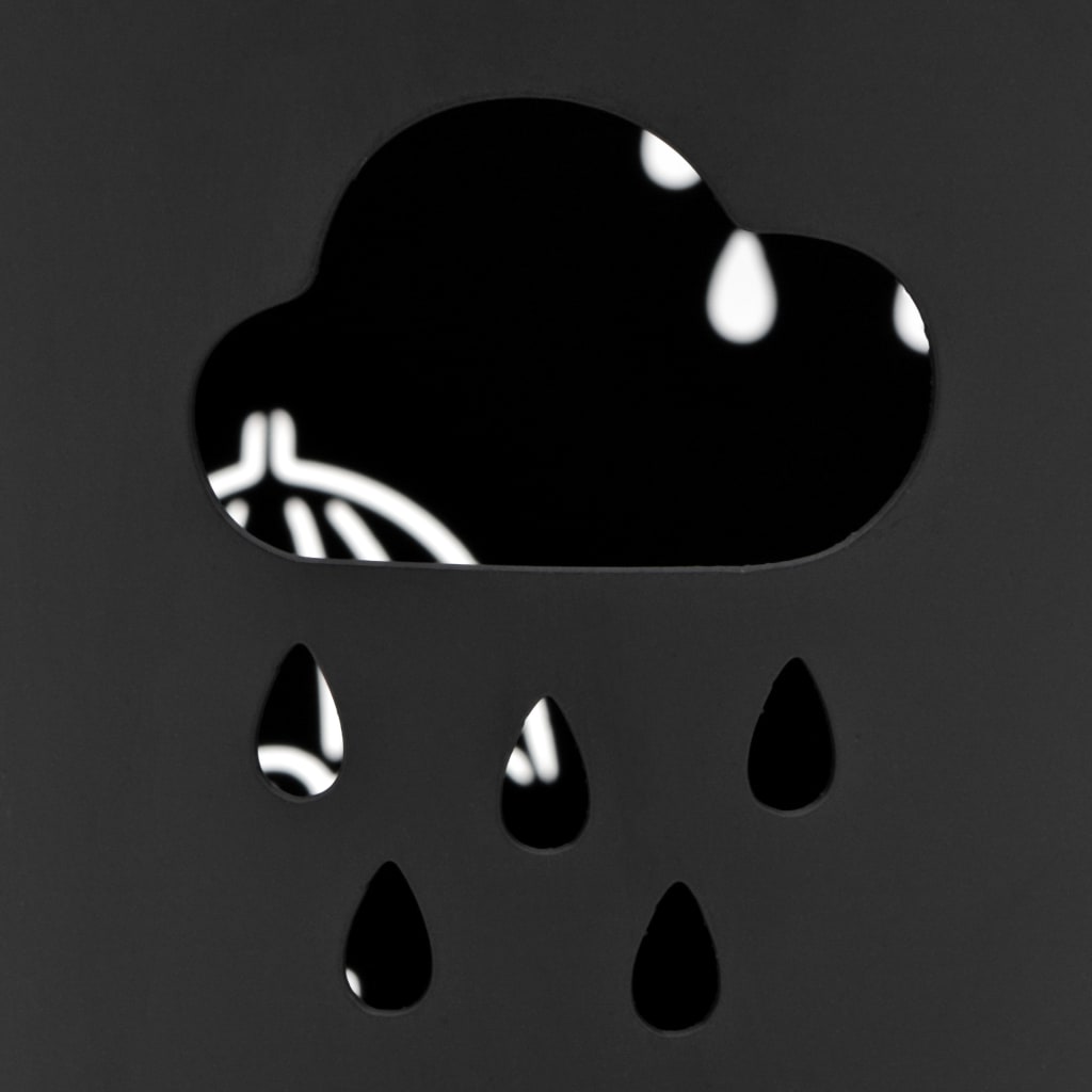 vidaXL Şemsiyelik Siyah Çelik Şemsiye Çizimli