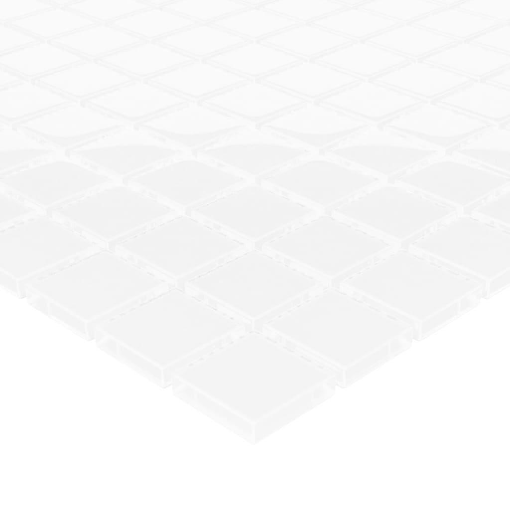 vidaXL Mozaik Karo 11 adet Beyaz 30x30 cm Cam