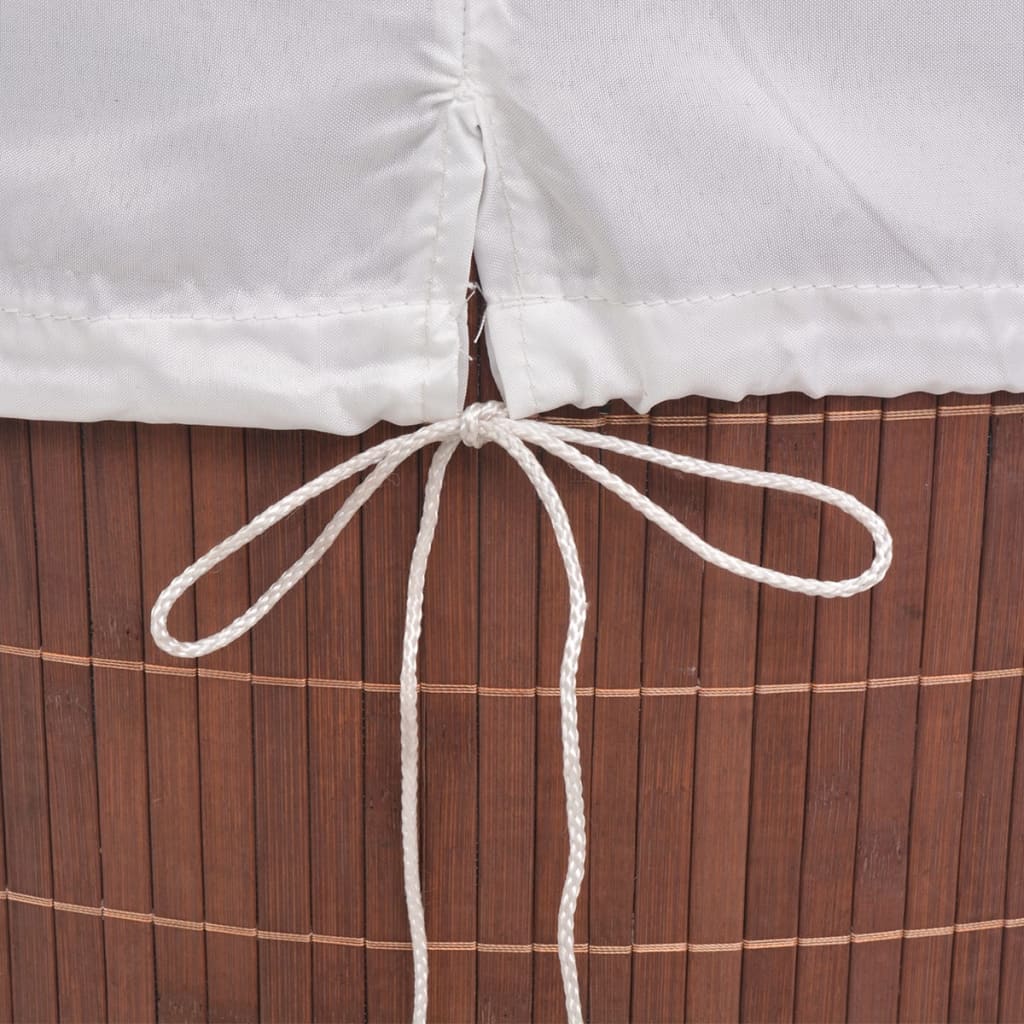vidaXL Çamaşır Sepeti Kahverengi Bambu Dikdörtgen