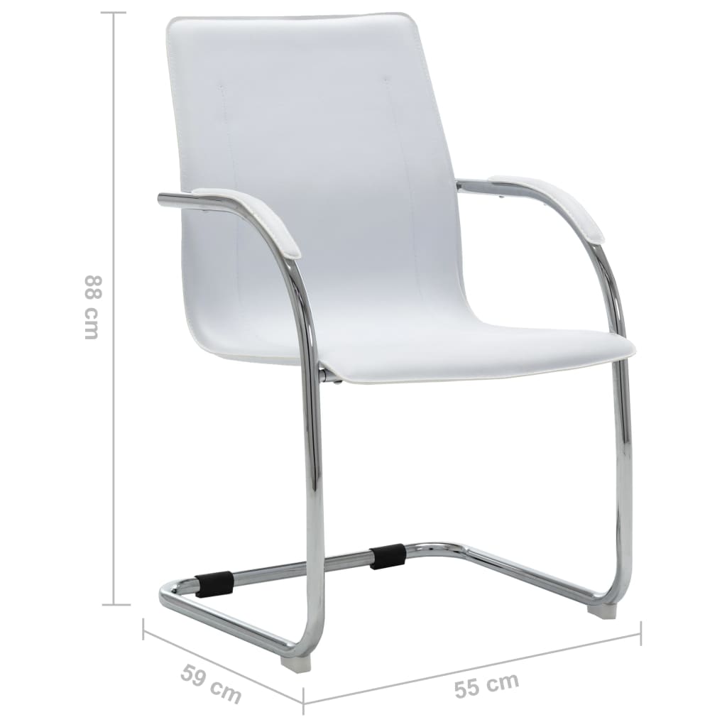 vidaXL U Ayaklı Ofis Sandalyesi Beyaz Suni Deri
