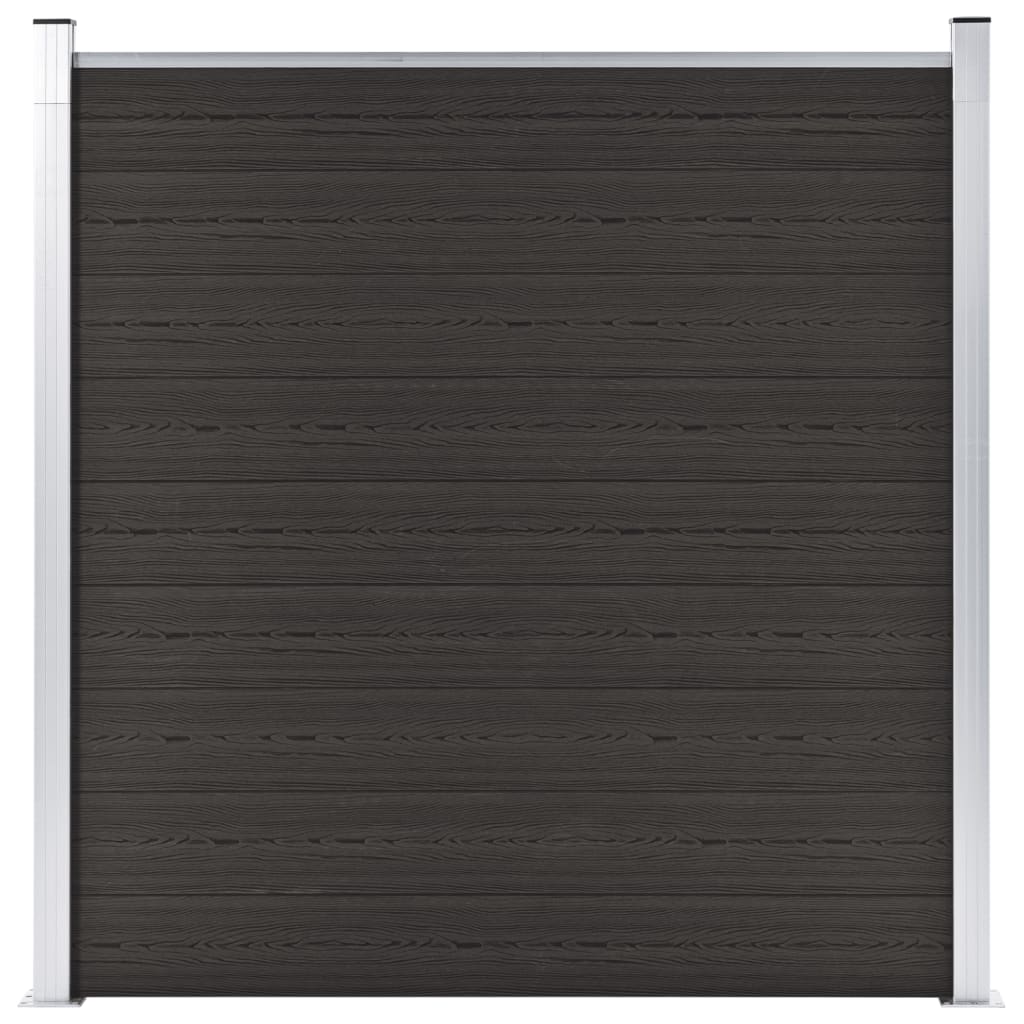 vidaXL Panel Çit Siyah 180x186 cm WPC