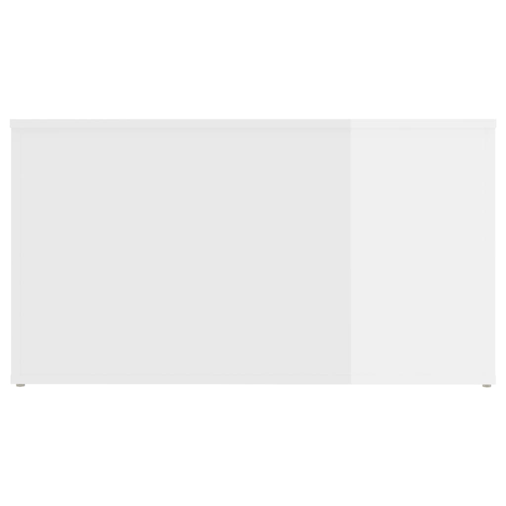 vidaXL Depolama Sandığı Parlak Beyaz 84x42x46 cm Kompozit Ahşap