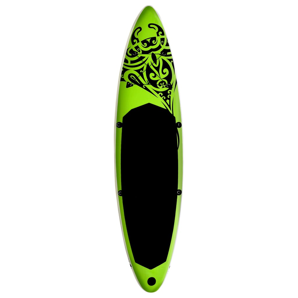 vidaXL Şişme Kürek Sörfü Seti Yeşil 305x76x15 cm