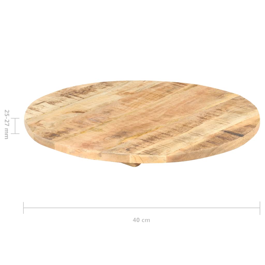 vidaXL Masa Tablası 25-27 mm 40 cm Masif Mango Ağacı Yuvarlak