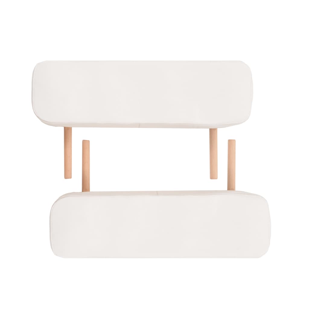 vidaXL 3 Bölümlü Çanta Tipi Masaj Masası Beyaz 10 cm Kalınlık