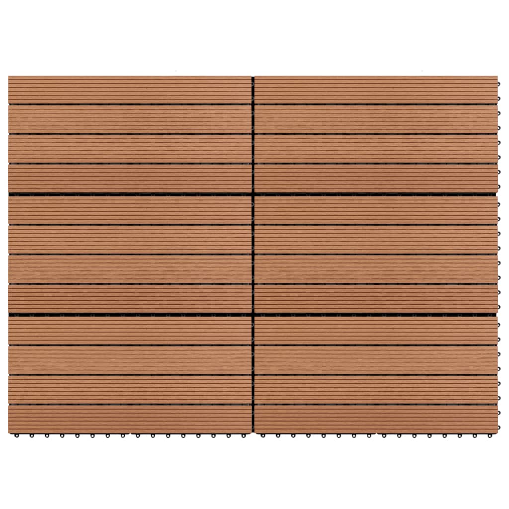 vidaXL Yer Döşemesi 6 Adet Kahverengi 60x30 cm 1m² WPC