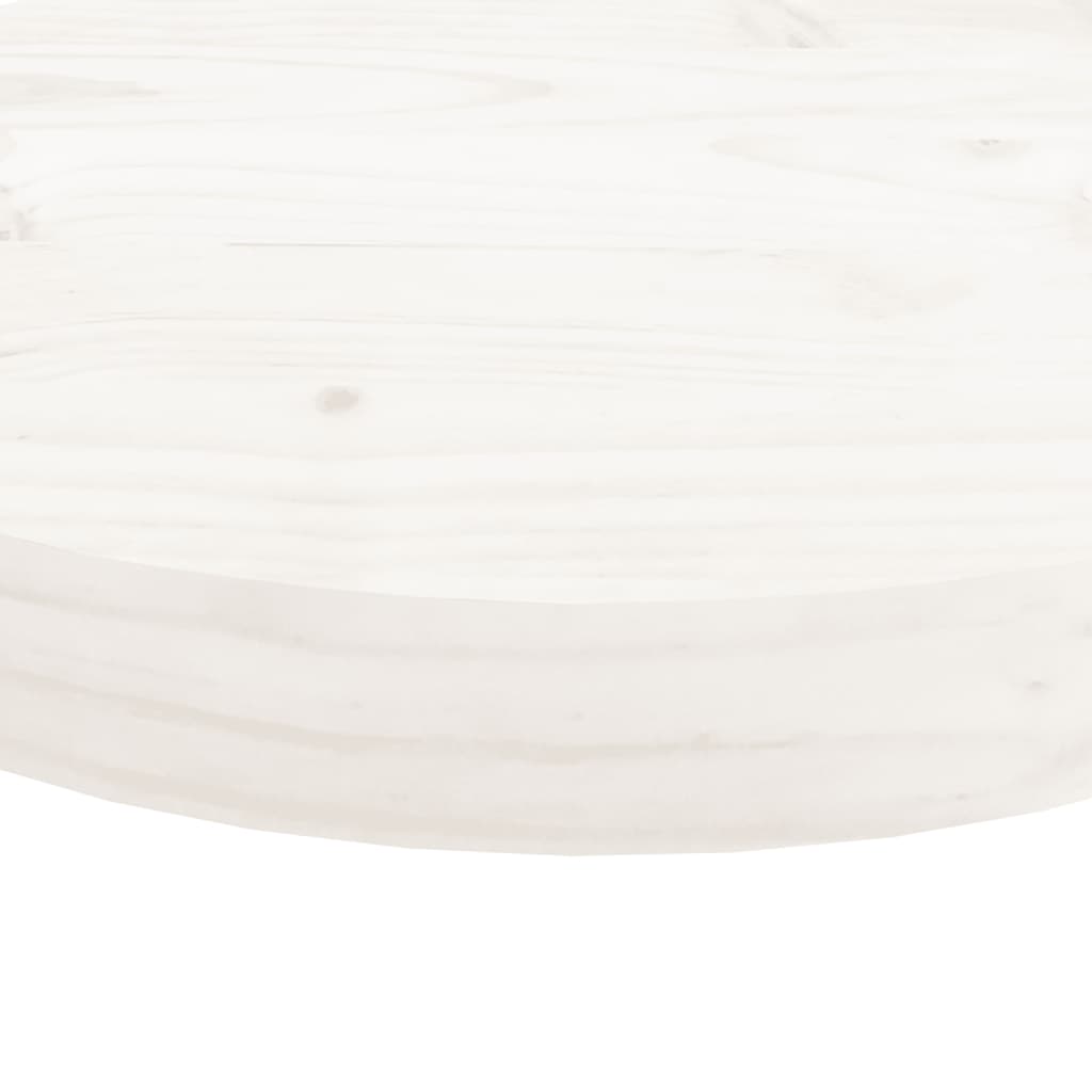 vidaXL Yuvarlak Masa Tablası Beyaz Ø60x3 cm Masif Çam Ağacı