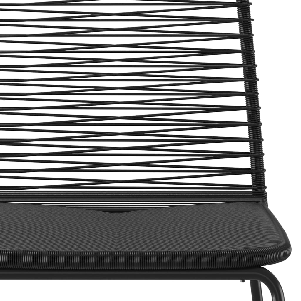 vidaXL Bahçe Sandalyesi 6 Adet Siyah Poli Rattan