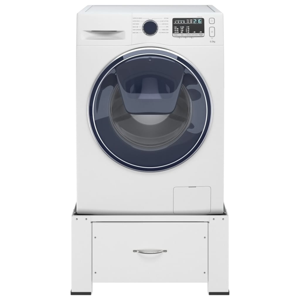 vidaXL Çamaşır Makinesi Altlığı Çekmeceli Beyaz