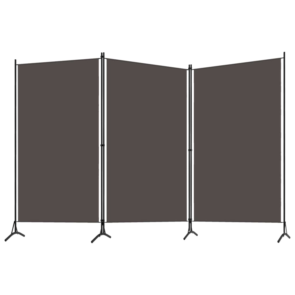 vidaXL 3-Panel Oda Bölücü Antrasit 260x180 cm