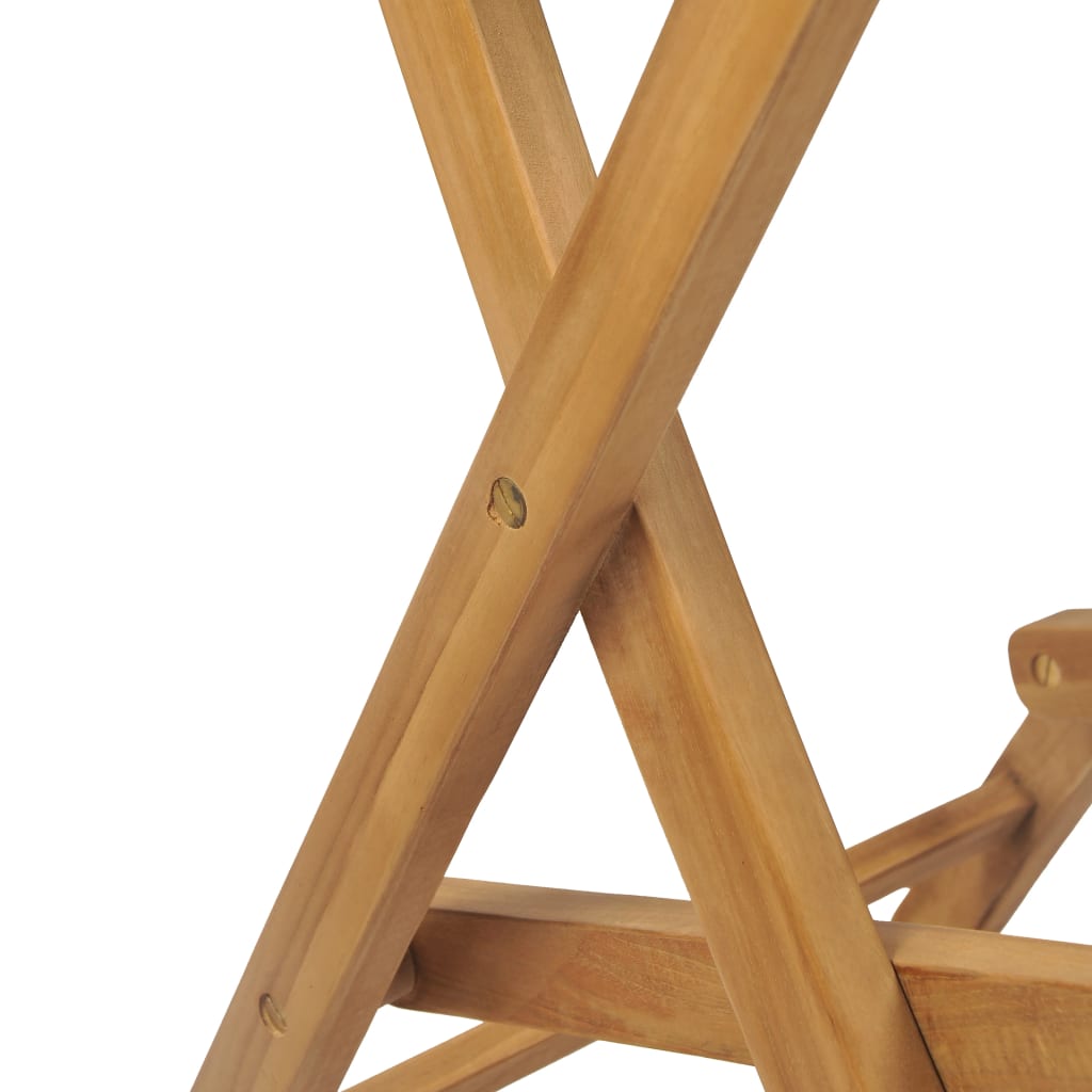 vidaXL 3 Parça Katlanır Sandalyeli Bistro Seti Masif Tik Ağacı