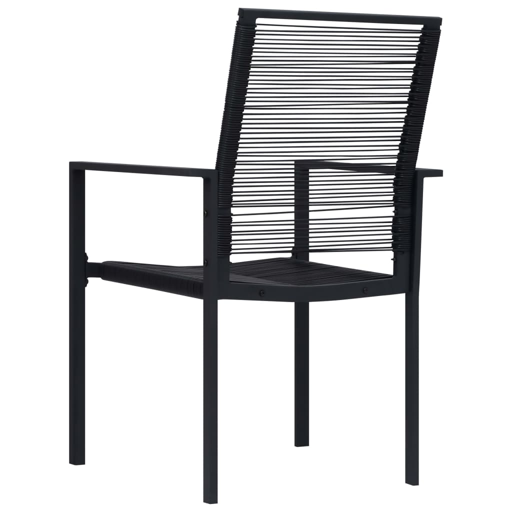 vidaXL Bahçe Sandalyesi 2 Adet Siyah PVC Rattan